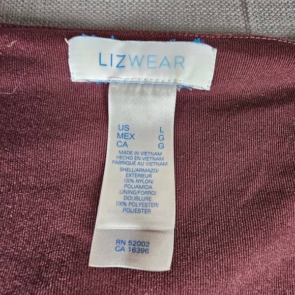 Lizwear Women Pink Black Lace Overlay V Neck Short Sleeve Top Size L - Picture 2 of 7